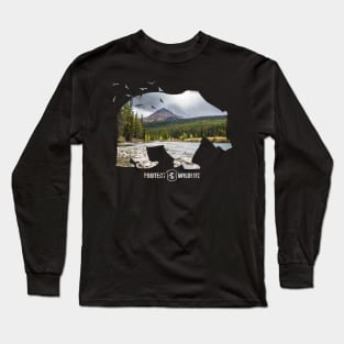 Protect Wildlife - Nature - Bear Silhouette Long Sleeve T-Shirt